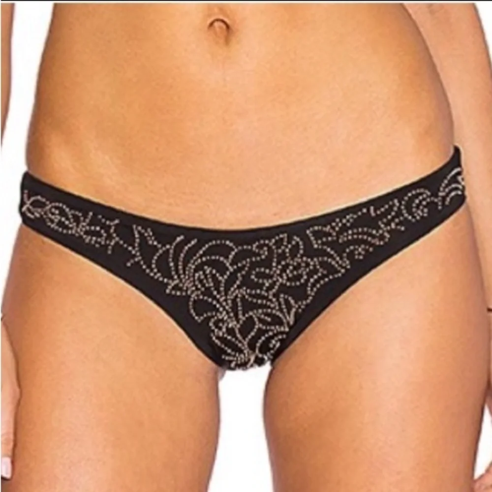 Beach Riot Bronze Embellished Bikini Bottom in Copper Canyon. size M